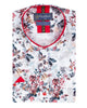 White Flower Print Short Sleeve Shirt-Makrom