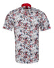 White Flower Print Short Sleeve Shirt-Makrom