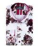 White Flowery Print Men's Shirt-Makrom