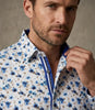 White Flowery Print with Matching Handkerchief