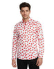 White Heart Print Long Sleeve Shirt-Makrom