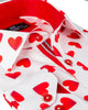 White Heart Print Long Sleeve Shirt-Makrom