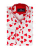 White Heart Print Long Sleeve Shirt-Makrom