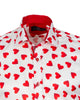 White Heart Print Long Sleeve Shirt-Makrom