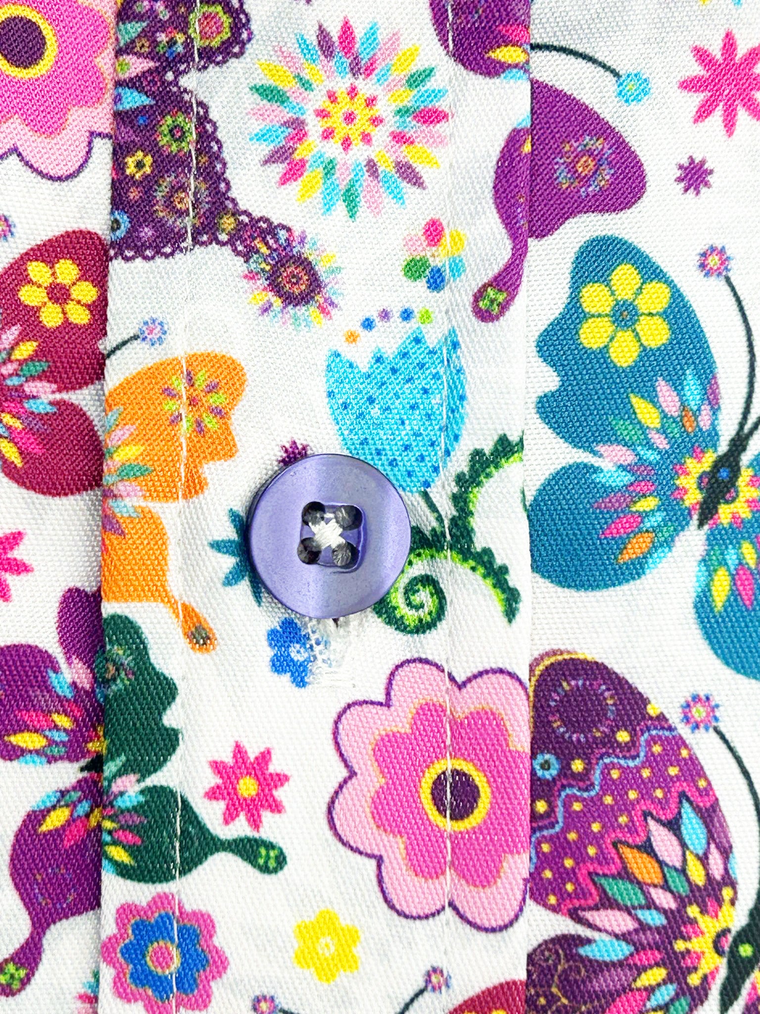 White Hippy Butterfly Design Men's Shirt-Makrom