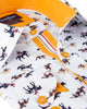 White Horse Print Shirt with Matching Handkerchief-Makrom