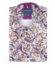 White Leaf Print Shirt with Matching Handkerchief-Makrom