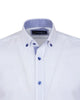 White Linen Long Sleeve Shirt with Matching Handkechief-Makrom