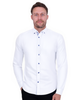 White Linen Long Sleeve Shirt with Matching Handkechief-Makrom