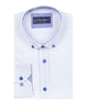 White Linen Long Sleeve Shirt with Matching Handkechief-Makrom