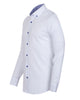 White Linen Long Sleeve Shirt with Matching Handkechief-Makrom