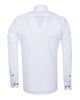 White Linen Long Sleeve Shirt with Matching Handkechief-Makrom