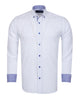 White Linen Long Sleeve Shirt with Matching Handkechief-Makrom