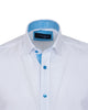 White Linen Plain Short Sleeve Shirt-Makrom