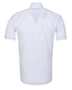 White Linen Plain Short Sleeve Shirt-Makrom