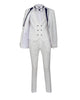 White Men's 4 Piece Wedding Suit Contrasting Lapel-Makrom