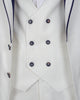 White Men's 4 Piece Wedding Suit Contrasting Lapel-Makrom