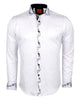 White Musical Print Long Sleeve Shirt-Makrom