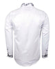 White Musical Print Long Sleeve Shirt-Makrom