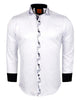 White Musical Print Long Sleeve Shirt-Makrom
