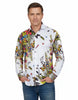 White Neon Floral Garden Print Shirt-Makrom