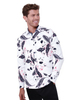 White Paisley Print Long Sleeve Shirt-Makrom