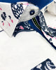 White Paisley Print Long Sleeve Shirt-Makrom