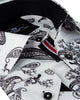 White Paisley Print Long Sleeve Shirt-Makrom