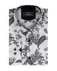 White Paisley Print Long Sleeve Shirt-Makrom