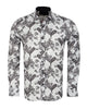 White Paisley Print Long Sleeve Shirt-Makrom