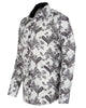 White Paisley Print Long Sleeve Shirt-Makrom