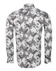 White Paisley Print Long Sleeve Shirt-Makrom