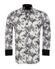 White Paisley Print Long Sleeve Shirt-Makrom