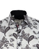 White Paisley Print Long Sleeve Shirt-Makrom