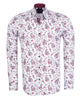 White Paisley Print Shirt with Matching Handkerchief-Makrom