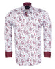 White Paisley Print Shirt with Matching Handkerchief-Makrom