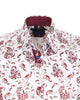 White Paisley Print Shirt with Matching Handkerchief-Makrom