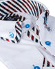White Plain Contrast Stripe Collar and Cuffs Long Sleeve Shirt-Makrom