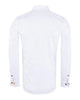 White Plain Panel Colourful Print Collar Tip Shirt-Makrom
