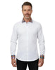 White Plain Shirt with Multicoloured Trim-Makrom