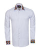 White Plain Shirt with Multicoloured Trim-Makrom