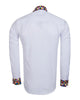 White Plain Shirt with Multicoloured Trim-Makrom
