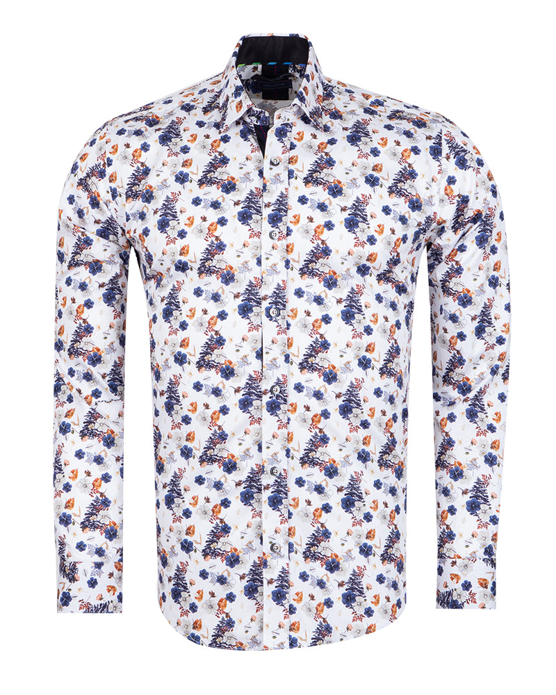 White Poppy Print with Matching Handkerchief-Makrom