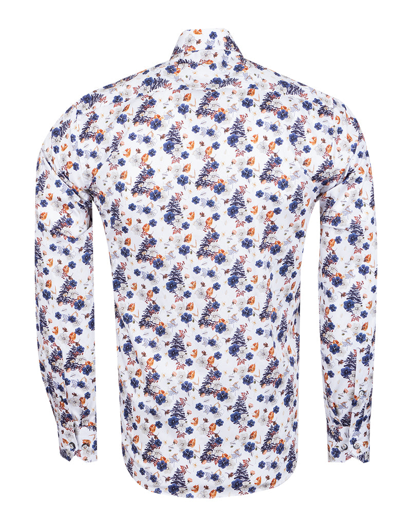 White Poppy Print with Matching Handkerchief-Makrom