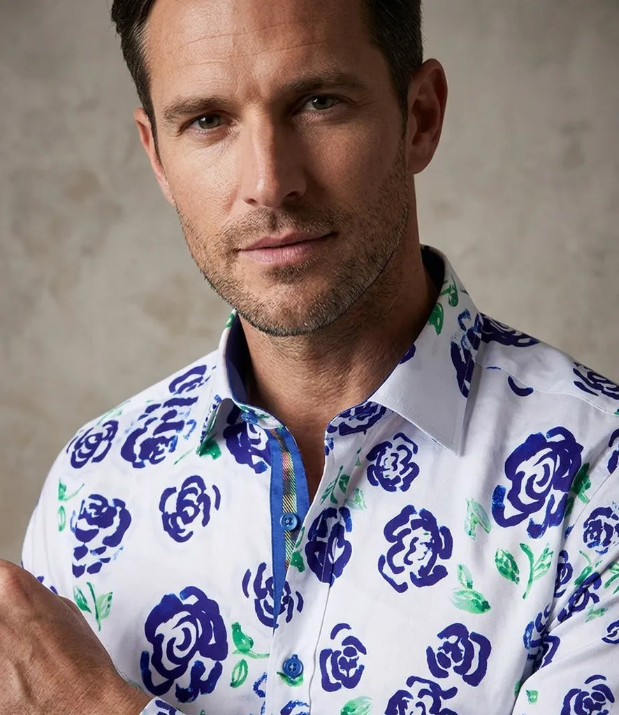 White Rose Neon Print Shirt
