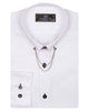 White Round Collar Pin Shirt-Makrom