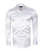 White Shiny Plain Satin Classic Men’s Shirt-Makrom