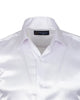 White Shiny Plain Satin Classic Men’s Shirt-Makrom