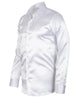 White Shiny Plain Satin Classic Men’s Shirt-Makrom