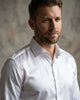 White Shiny Plain Satin Classic Men’s Shirt